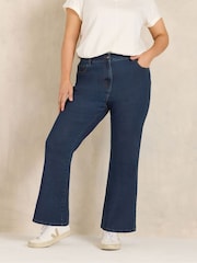 Evans Indigo Blue Bootcut Jeans - Image 1 of 6