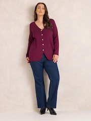 Evans Red Premium Button Cardigan - Image 2 of 6