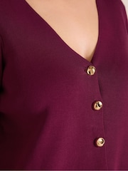 Evans Red Premium Button Cardigan - Image 4 of 6