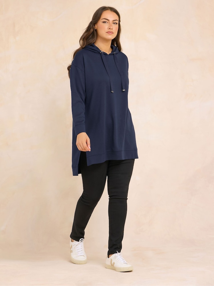 Evans Blue Luxe Drawstring Hoodie - Image 2 of 4 Evans Blue Luxe Drawstring Hoodie - Image 2 of 4
