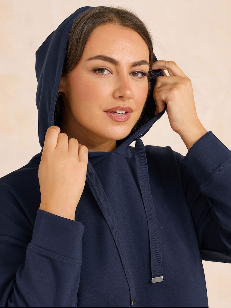 Evans Blue Luxe Drawstring Hoodie - Image 4 of 4 Evans Blue Luxe Drawstring Hoodie - Image 4 of 4