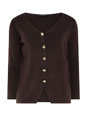 Evans Brown Premium Button Cardigan - Image 5 of 6