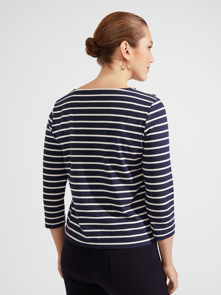 Hobbs Blue Tafara 100% Cotton Top - Image 2 of 4