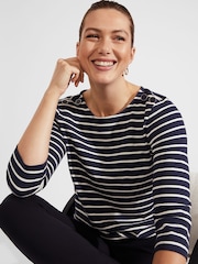 Hobbs Blue Tafara 100% Cotton Top - Image 3 of 4