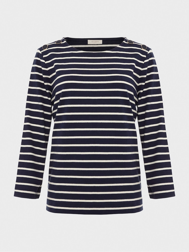 Hobbs Blue Tafara 100% Cotton Top - Image 4 of 4