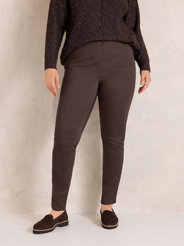 Evans Brown Skinny Jeggings - Image 1 of 6