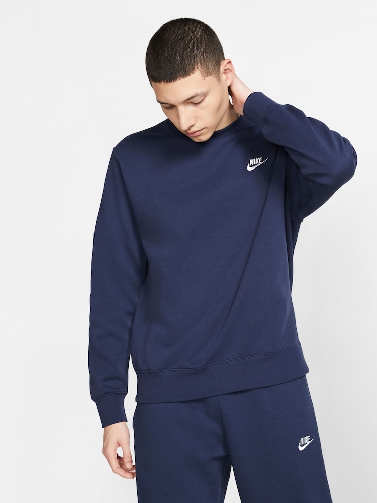 Nike Navy Club Crew Sweatshirt - Image 1 of 6
