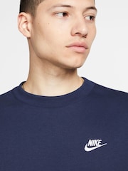 Nike Navy Club Crew Sweatshirt - Image 3 of 6