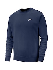 Nike Navy Club Crew Sweatshirt - Image 4 of 6