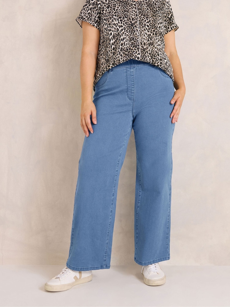 Evans Blue Wide Leg Jeggings - Image 1 of 6 Evans Blue Wide Leg Jeggings - Image 1 of 6