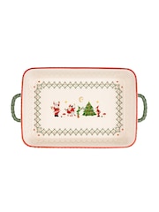 Cath Kidston Cream Christmas Rectangular Roaster - Image 1 of 4