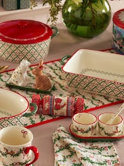 Cath Kidston Cream Christmas Rectangular Roaster - Image 4 of 4