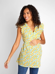 JoJo Maman Bébé Yellow Lemon Floral Print 100% Cotton Blouse - Image 1 of 5