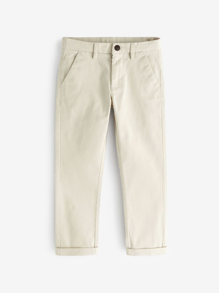 Ecru Neutral Regular Fit Stretch Chino Trousers (3-17yrs) - Image 4 of 6
