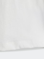 adidas White/Green Kids 100% Cotton Shorts T-Shirt Set - Image 4 of 7