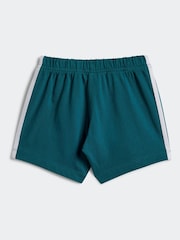 adidas White/Green Kids 100% Cotton Shorts T-Shirt Set - Image 5 of 7