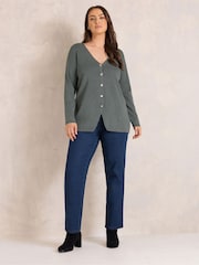 Evans Grey Premium Button Cardigan - Image 2 of 6