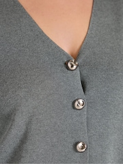 Evans Grey Premium Button Cardigan - Image 4 of 6
