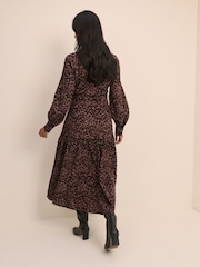 Nobodys Child Brown Leopard Print Brooklyn Shirt Midi Dress - Image 2 of 5