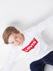 Levi's® White Long Sleeve Kids Batwing T-Shirt - Image 2 of 5