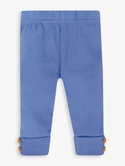 JoJo Maman Bébé Indigo Blue Breton Top & Rib Leggings Set - Image 4 of 6