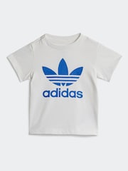 adidas White/Blue Kids 100% Cotton Shorts T-Shirt Set - Image 2 of 7