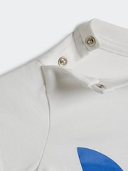 adidas White/Blue Kids 100% Cotton Shorts T-Shirt Set - Image 5 of 7
