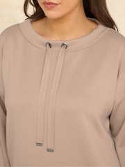 Evans Natural Luxe Zip Detail Sweatshirt - Image 4 of 5