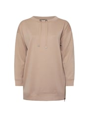 Evans Natural Luxe Zip Detail Sweatshirt - Image 5 of 5