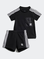 adidas Black 100% Cotton Shorts T-Shirt Set - Image 1 of 7