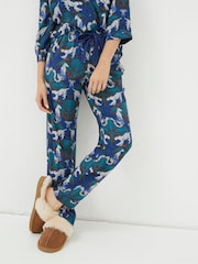 FatFace Blue Stevie Snow Leopard Pyjama Trousers - Image 1 of 5