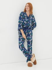 FatFace Blue Stevie Snow Leopard Pyjama Trousers - Image 3 of 5