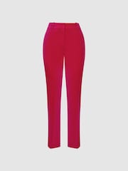 Reiss Pink Rosa Velvet Tapered Suit Trousers - Image 2 of 6