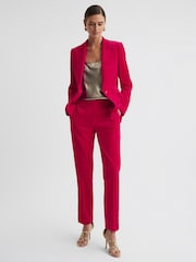 Reiss Pink Rosa Velvet Tapered Suit Trousers - Image 3 of 6