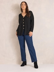 Evans Black Premium Button Cardigan - Image 2 of 6