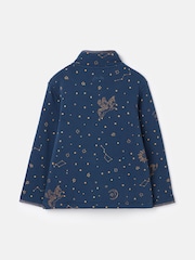 Joules Fairdale Luxe Navy Blue Quarter Zip Printed Sweatshirt with Fleece Lining - Image 2 of 5