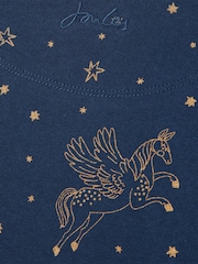 Joules Fairdale Luxe Navy Blue Quarter Zip Printed Sweatshirt with Fleece Lining - Image 5 of 5