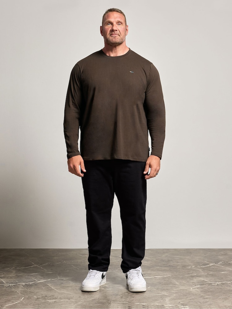 Braun - Regulär - BadRhino Big & Tall Deliscio Langarm-T-Shirt - Bild 2 von 6 Braun - Regulär - BadRhino Big & Tall Deliscio Langarm-T-Shirt - Bild 2 von 6