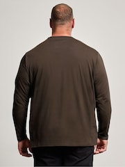 Braun - Regulär - BadRhino Big & Tall Deliscio Langarm-T-Shirt - Bild 3 von 6