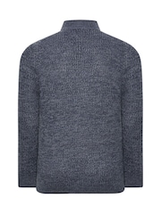 BadRhino Big & Tall Blue Full Zip Knitted Jumper - Image 6 of 6