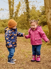 JoJo Maman Bébé Berry Pink Cosy Lined Ankle Wellies - Image 3 of 7
