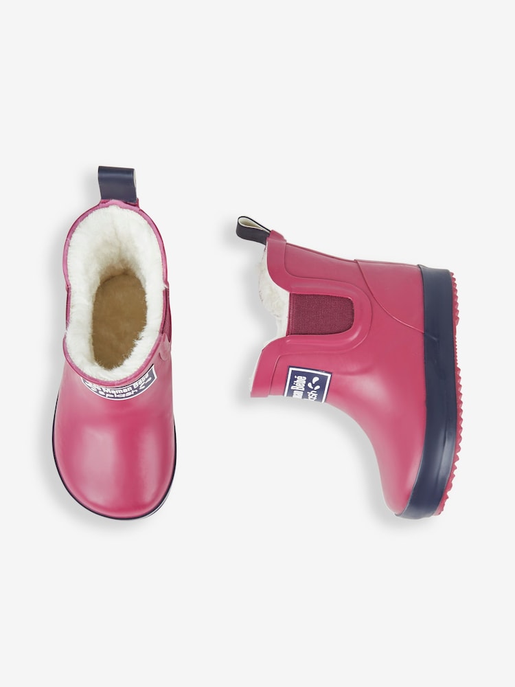 JoJo Maman Bébé Berry Pink Cosy Lined Ankle Wellies - Image 5 of 7