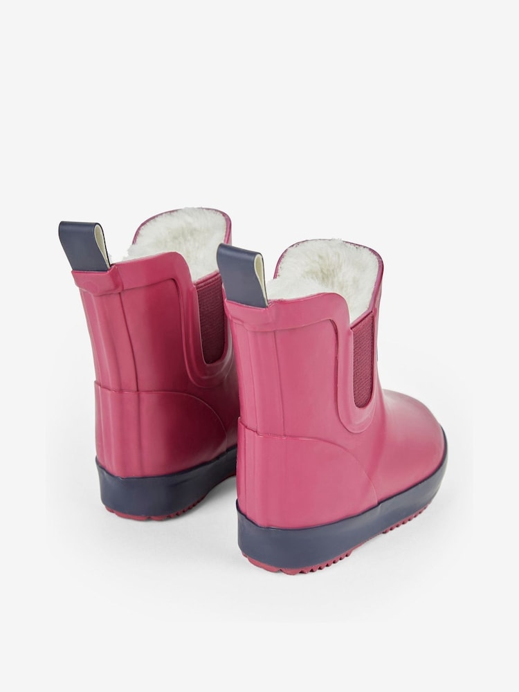 JoJo Maman Bébé Berry Pink Cosy Lined Ankle Wellies - Image 6 of 7