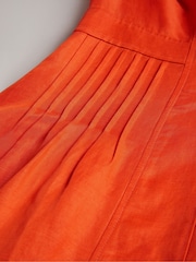 Ted Baker Orange Opalz Fit And Flare Puff Sleeve Midi Dress - Image 5 of 5