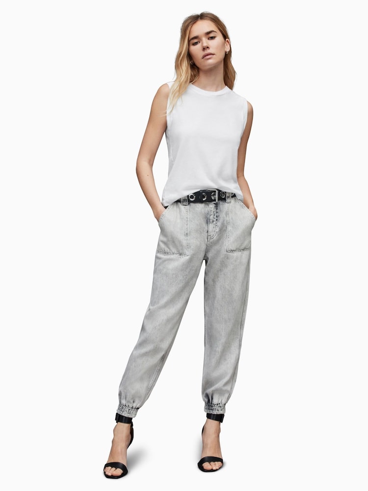 أبيض - بلوفر بدون أكمام تصميم Imogen من القطن 100% من AllSaints - صورة 2 من 6 أبيض - بلوفر بدون أكمام تصميم Imogen من القطن 100% من AllSaints - صورة 2 من 6