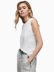 أبيض - بلوفر بدون أكمام تصميم Imogen من القطن 100% من AllSaints - صورة 3 من 6