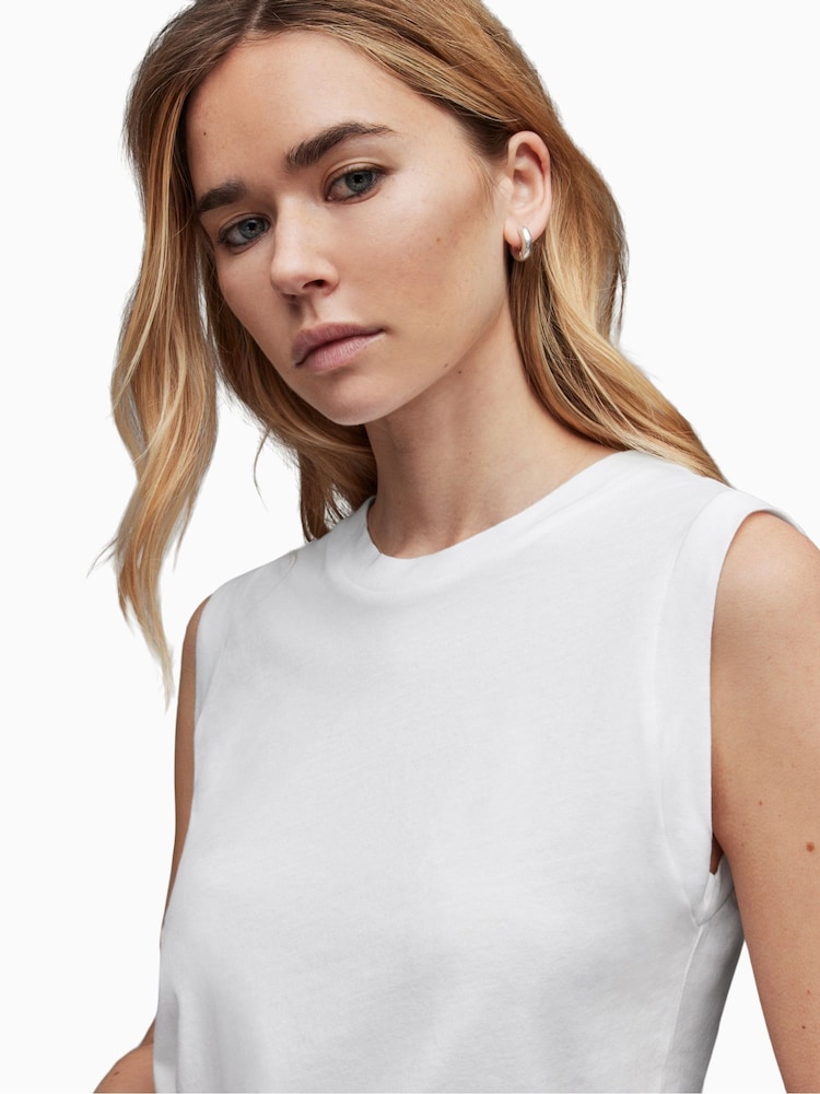 أبيض - بلوفر بدون أكمام تصميم Imogen من القطن 100% من AllSaints - Image 4 of 6