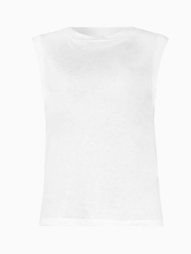 أبيض - بلوفر بدون أكمام تصميم Imogen من القطن 100% من AllSaints - Image 5 of 6
