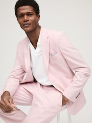 Pink Slim Fit Motionflex Stretch Suit Jacket - Image 1 of 11