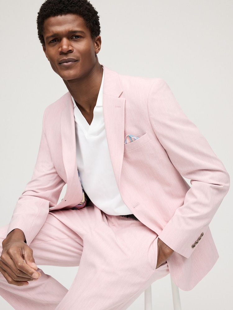 Pink Slim Fit Motionflex Stretch Suit Jacket - Image 1 of 11